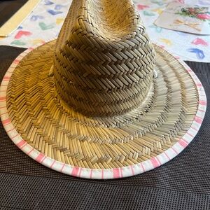 Pink Wide-Brimmed Straw Hat